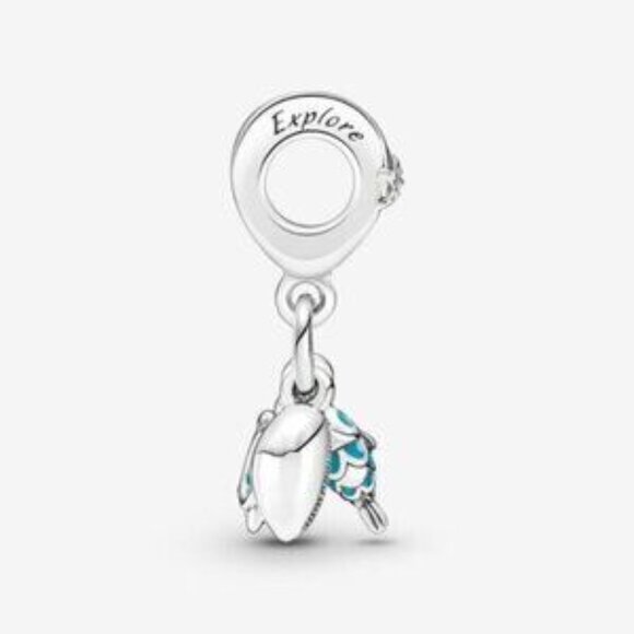 Pandora Fish, Sea Turtle & Conch Triple Dangle Charm - Picture 2 of 5